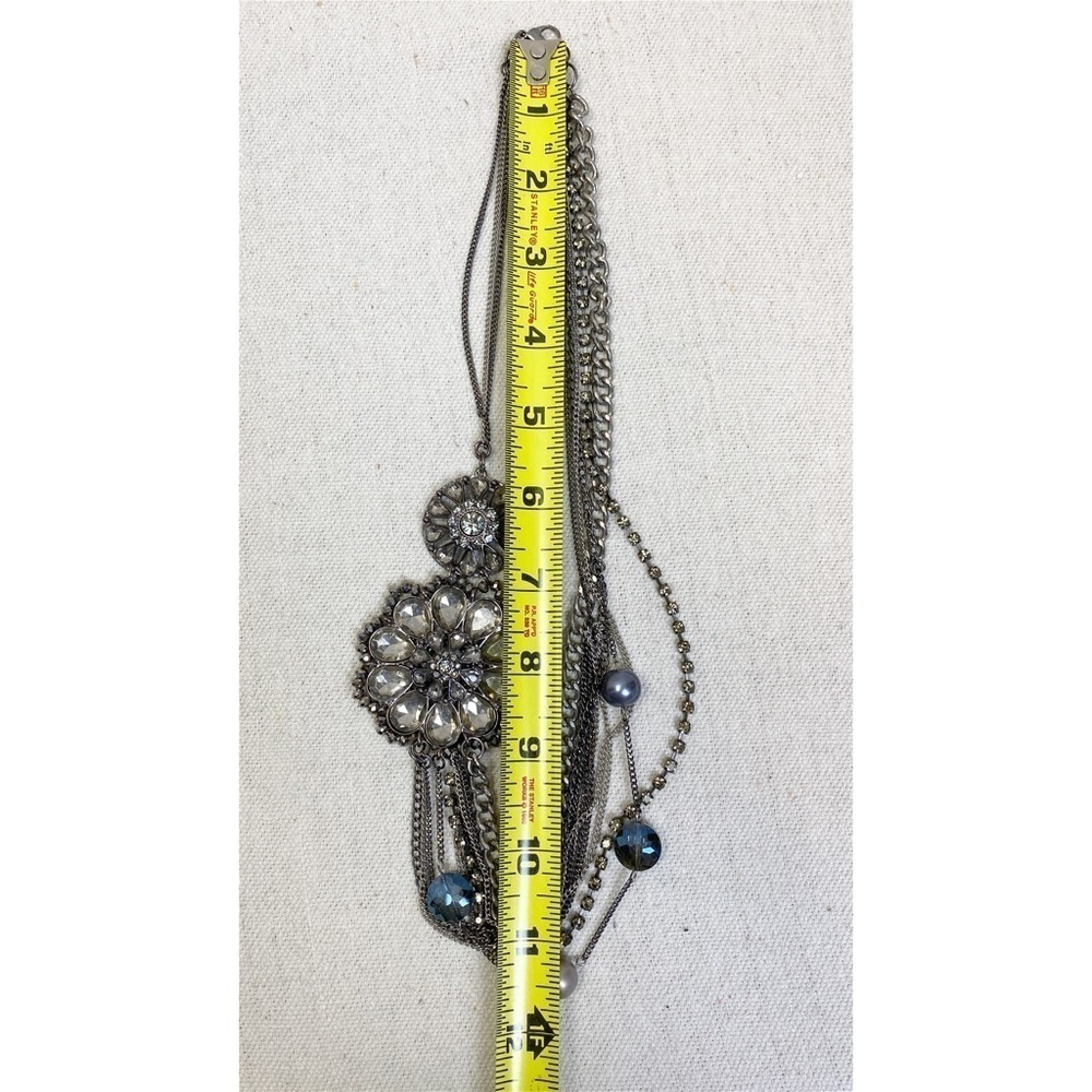 SIMPLY VERA VERA WANG MULTISTRAND CHAIN NECKLACE WITH CRYSTAL & RHINESTONE BEADS - Picture 6 of 6